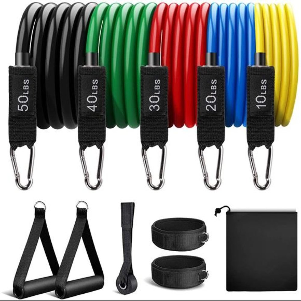 Resistance Bands Set with Handles, Fitness Workout Bands Pull up to 150 lbs